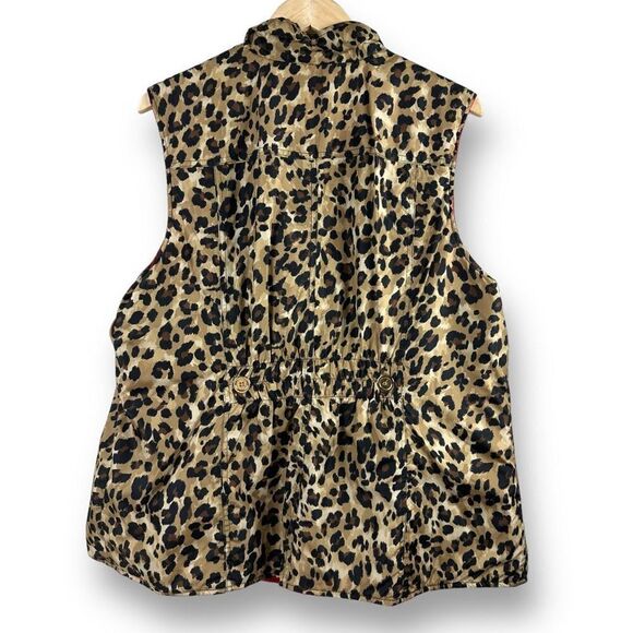 Charter Club Women's Size 2X Reversible Quilted Vest Red and Cheetah Print - Picture 5 of 8
